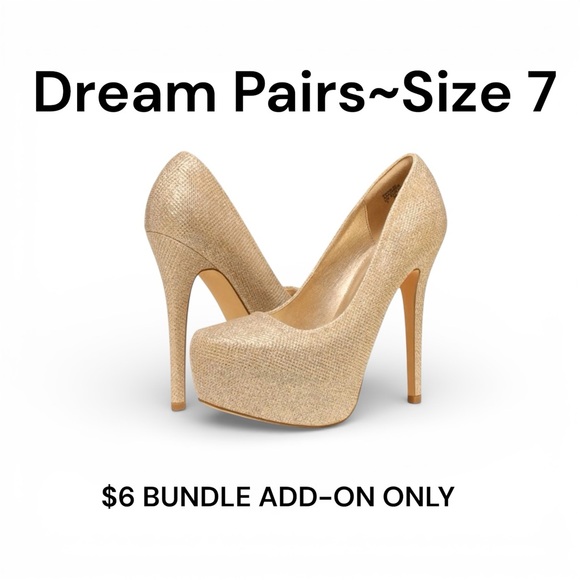 Dream Pairs Shoes - Dream Pairs Elegant Gold Metallic High Heel Platform Dress Pumps Sz 7-Swan 30